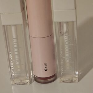 Glossier& Body Works Lip Plumper Trio - Clear and Soft Pink